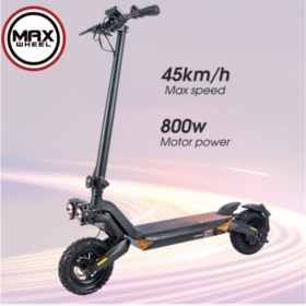 Maxwheel T8 Leistungsstarker Dual-Motor Elektroroller 800W für Erwachsene | Schneller E-Scooter 45 km/h | Leichter Aluminiumlegierungs-Scooter China Sup
