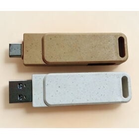 فلاش ميموري USB ECO مصنع لموصلات مزدوجة USB-C و USB-A، 8/16/32/64/128/256/512 جيجابايت