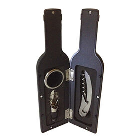 Complete wine bottle opening accessory kit