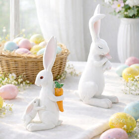 Easter Bunny Figurines Tabletopper, Custom Spring Easter Table Decorations Resin Ornaments Ornaments for Home Wholesale