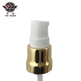 Calidad Superior plástico y aluminio brillante oro crema tratamiento bomba/cosmética loción suero Bombas dispensadores