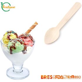 Material de madera de abedul biodegradable de la cuchara del helado del precio directo de fábrica