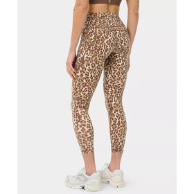 Leggings de Yoga Premium pour Femmes Taille Haute Imprimé Léopard | Collants d'Entraînement 7/8 Respirants et de Soutien avec Poches
