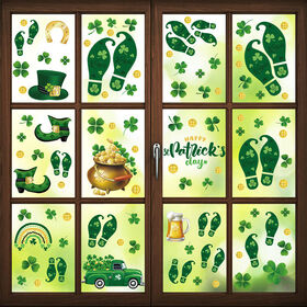 Clover Elf Footprint Printed Holiday Window Glass Decorative Stickers