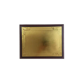 General Blank Gold Leaf Lace Wooden Plate, Customizable for Honors and Carvings