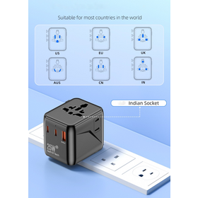 Universeller Internationaler Reiseadapter mit mehreren Anschlüssen, Schnellladegerät für weltweiten Einsatz - Für Geschäftsreisende und elektronische Geräte