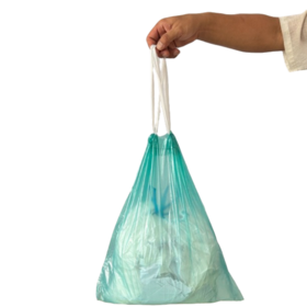 Reißfeste, strapazierfähige HDPE-Beutel mit Kordelzug - Sichere Aufbewahrung für Müll, Abfall und Gartenabfälle