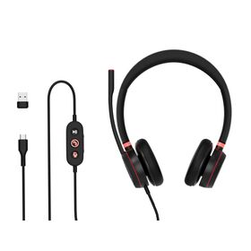 Écouteur filaire haute clarté avec annulation active du bruit et microphone intégré certifié USB pour les communications d'entreprise