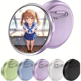 Trendy Fashion Pendant AI Badge 1.7 Inch HD Screen Open Source Open API Rechargeable Digital Badge Pin Bluetooth Upload Pendant