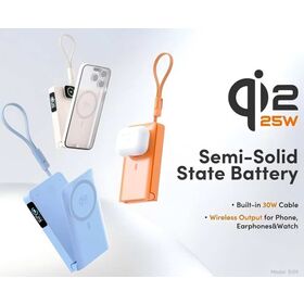 باور بانك جديد عصري شبه صلب QI2.2 10000mAh إصدار التشغيل التلقائي مع شاشة ملونة ذكية TFT