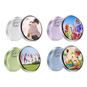 Electronic Touchscreen Rotatable Design Rechargeable Battery Plastic Body 1.7 Inch Screen Smart Digital Photo e-Badge Badge