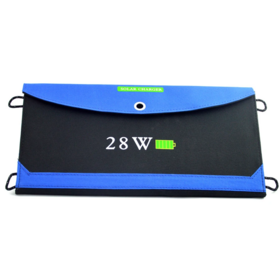 Panneau Solaire Mono 28W en Gros avec Chargeur USB Double Charge Rapide, Panneau Solaire Pliable et Étanche pour iPhone et Randonnée
