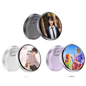 2026 DIY Electronic Display Touchscreen Rotatable Rechargeable Battery Plastic Body 1.7 Inch Smart Digital Photo e-Badge Badge