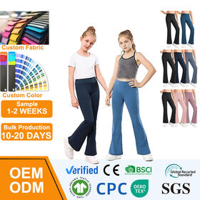 Elegante Schlaghose für Teenager (6-14 Jahre) - Butterweiche, hautfreundliche Yoga-Leggings mit hohem Bund und Bauchstütze für Mädchen