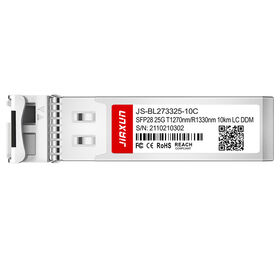 JIAXUN JS-BL273325-10C 25.78Gps SFP28 1270nm TX to 1330nm RX 10km Reach Single Mode Compatible Simplex LC Optical Transceiver