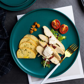 Matte solid color home plate for breakfast, dessert, salad, and other Western dishes