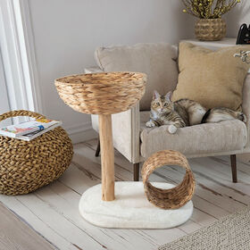 Solid Wood Multi Level Cat Climbing Tree Tower Indoor Cat Scratcher House Furniture