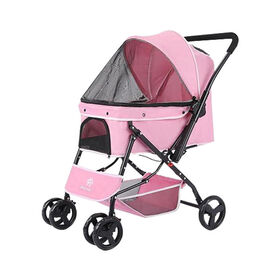 P03 Reversible Handle Foldable Pet Stroller Jogger Cart For Small Medium Dog Cat