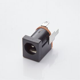Vertikaler 3-Pin DIP DC-Buchsenstecker, 2,35mm, ROHS-zertifiziert, 180-Grad-Leiterplattenmontage für Audiokomponenten
