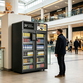 AI Visual Smart Vending Machine with Double Door Auto Inventory Check Cashless Payment Cloud-Based Management for Office Buildings