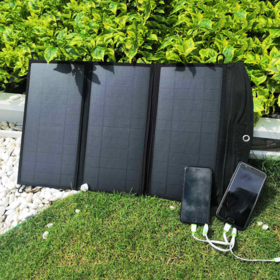 Tragbares faltbares Solarpanel-Ladegerät 28W 30W mit USB-Ausgang für Reisen & Wandern, Typ-C