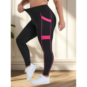 Großhandels-Yoga-Leggings in Übergröße, stilvoll, hoch tailliert, mit Farbblock-Design, maßgeschneidert, Sport-Fitness-Workout-Hosen mit Seitentaschen