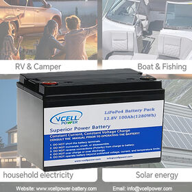 12V 100Ah Deep Cycle LiFePO4 Batterie mit 4000 Zyklen Lebensdauer für Wohnmobile, Camper, AGV, Golfwagen, Marine, Solarspeicher