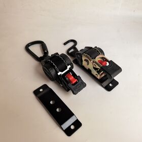 Langlebiges, einziehbares 25-mm-Ratschengurt aus Polyester mit S-Haken und Halterung, schwarz, für Baustellen