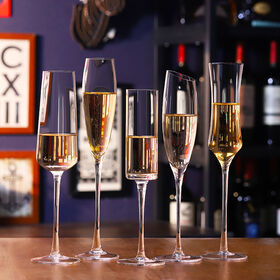 Crystal Glass Stemmed Champagne Glass Set - Creative Wine Glasses for Home Use