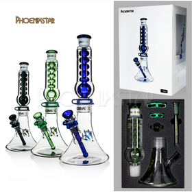 2026 Phoenix Star 13 Inches Freezable Glycerin Coil Glass Pipe with Clip Oil Burner Removable Glass Water Pipe in Gift Box