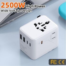 FIFA Worldcup & Worldplug Universal Reiseadapter PD 70W 2U+3C, Netzstecker-Konverter