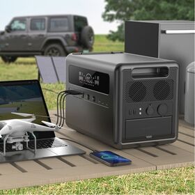 Générateur Solaire 2000W Grande Capacité Hors Réseau pour Extérieur, UPS de Secours Médical, Onduleur Lifepo4 2kW, Station d'Énergie Portable