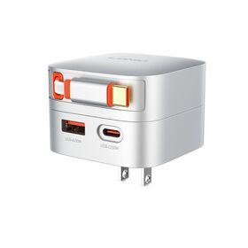 Universeller 33W PD Reiseadapter mit Dual USB A+C und einziehbarem Kabel, ROHS-zertifiziert für schnelles mobiles Laden