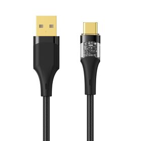 كابل USB 2.0 5 فولت 3A ، من النوع C ، جسم شفاف مع موصل شفاف ، بالجملة