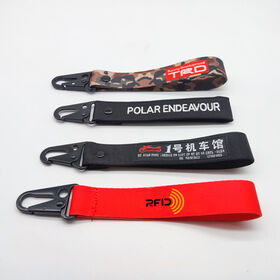 Woven Embroidery Aviation Tag Keychain Custom Fabric Key Ring