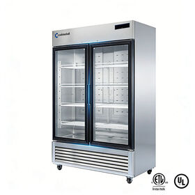 double door stainless steel commercial display refrigerator