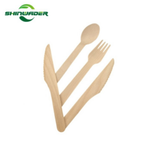 Elegant Disposable Wooden Cutlery Set Biodegradable Knife Fork Spoon Napkins