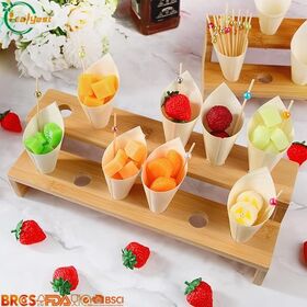 Biodegradable Wooden Cone Food Container FSC Certified Natural Wood Eco Friendly China Factory Price