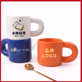 Matte Ceramic Coffee Mug Custom Printed Cafe Latte Cup