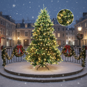 PE PVC Mixed Material Christmas Tree With LED Lights Holiday Decoration