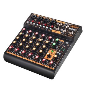 Mini4 Tragbares 6-Kanal-Mischpult-Soundkarte mit OTG-Stereoaufnahme, multifunktionale Audio-Schnittstelle für Live-Übertragungen