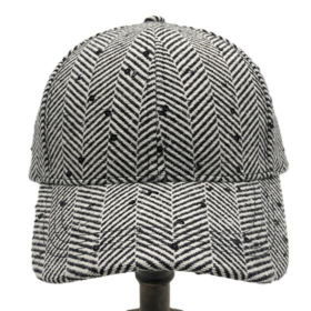 Casquette de Baseball en Laine Sergé Chevrons Personnalisée en Gros avec Accents de Sequins pour la Mode Unisexe et les Vêtements d'Extérieur