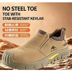 Men Construction Electrician Safety Shoes, Steel Toe Anti-smash Anti-puncture Light Slip Resistant Work Boots