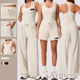 Mujer Deporte Gimnasio Yoga Ropa Yoga Pantalones y Top Running Trajes