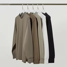 Men's Crew Neck Pullover Sweatshirt Regular Fit Solid Color Knitted Casual Autumn Wear