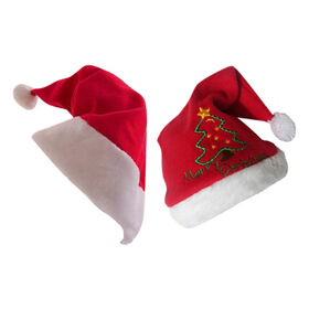 Promotional Plush Santa Hat with Embroidery Pattern