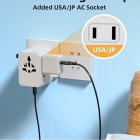 2026 FIFA أساسيات السفر محول السفر العالمي PD 70W 2 USB 3 Type-C ، قابس شاحن قابس الطاقة للاستخدام المنزلي والمكتب والسفر