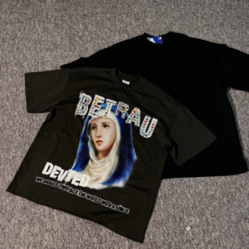 Plain Boxy Drop hombro camisetas en blanco 100% algodón estrecho escote peso pesado personalizado Rhinestone de gran tamaño camisetas de los hombres