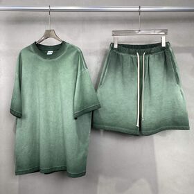 Individuelle Logo Trainingsanzüge für Herren: Kurzarm-Rundhals-T-Shirt aus 100% Baumwolle mit Jogginghose und Laufshorts für Herren