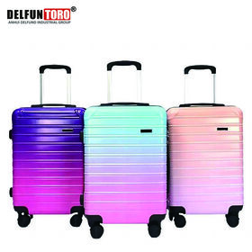 Juego de Maletas DELFUN TORO Unisex con Gradiente Brillante para Viajes, Colorido ABS+PC, 20/24/28 Pulgadas con Cerradura y Tiradores, 8 Ruedas